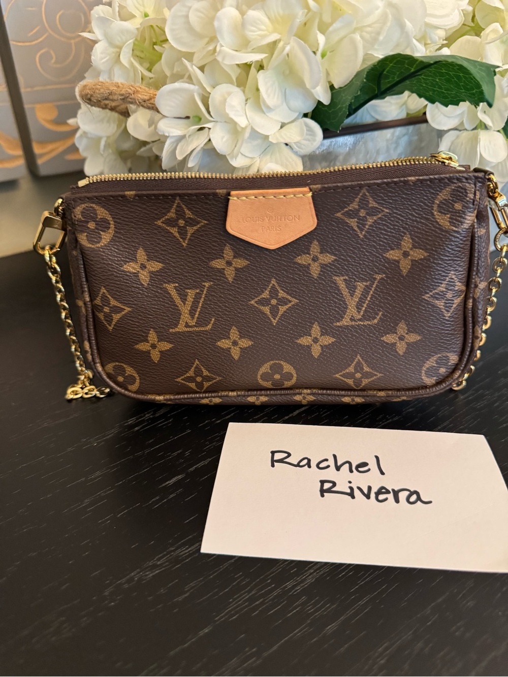 Louis Vuitton Multi Pochette Accessoires Mini Pochette + Gold Chain